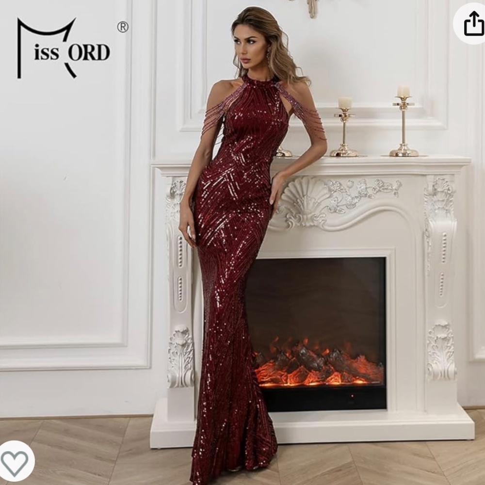 Red/ maroon Evening gown - Picture 4 of 7